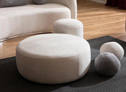 White luxury upholstery stool round stool seating designer stylish furniture